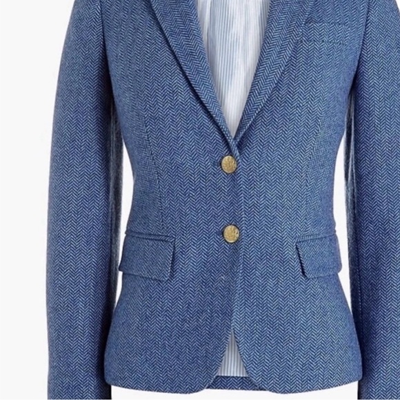 J. Crew Jackets & Blazers - J. Crew Blue Herringbone Schoolboy Blazer with Gold Buttons